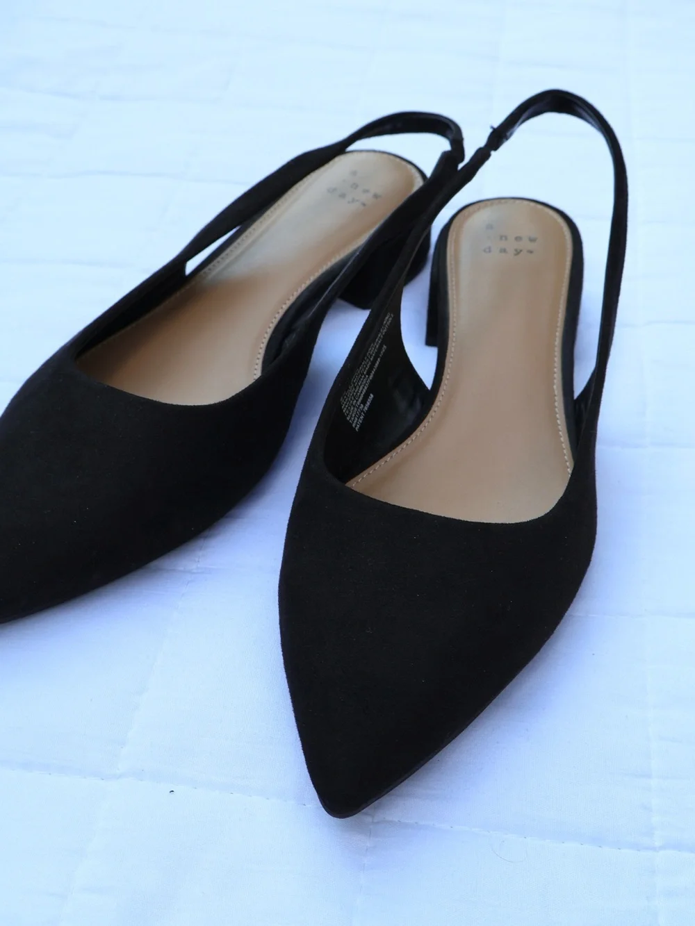 A New Day Black Suede Slingback Shoes